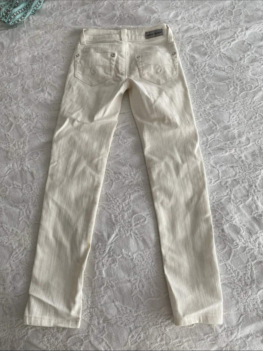 Justice Cream Skinny Jeans for Kids